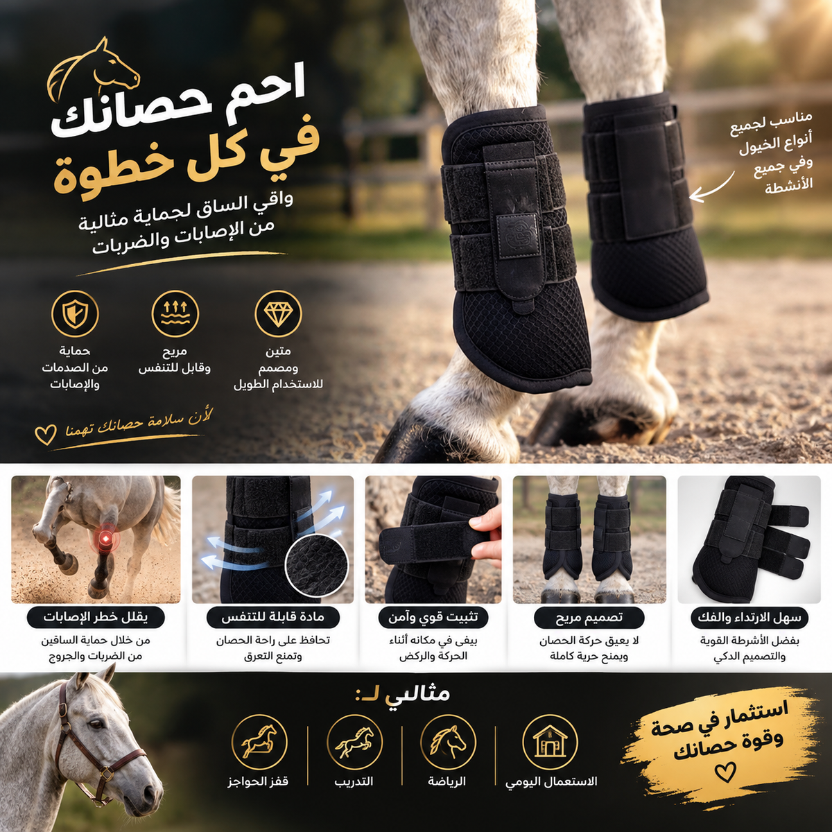 واقيات أرجل الخيل الاحترافية
