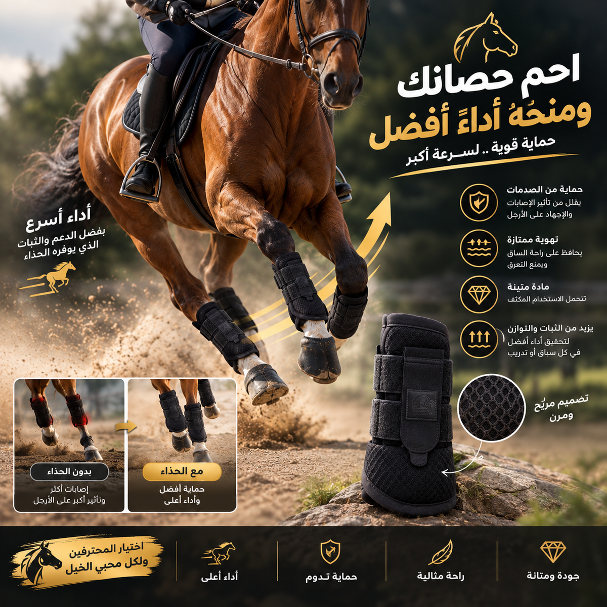 واقيات أرجل الخيل الاحترافية