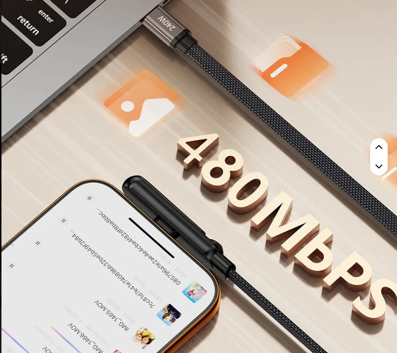 câble rapide 240 W avec support intégré